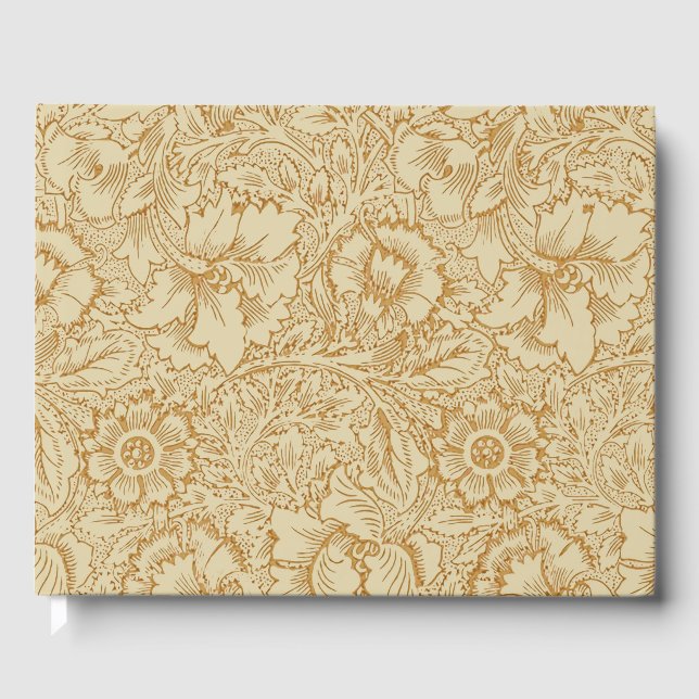 William Morris Poppy Floral Wallpaper Guest Book (Front)