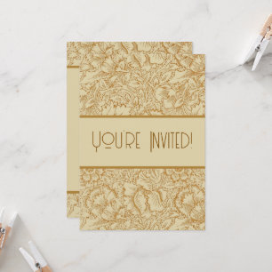 William Morris Poppy Floral Wallpaper Invitation