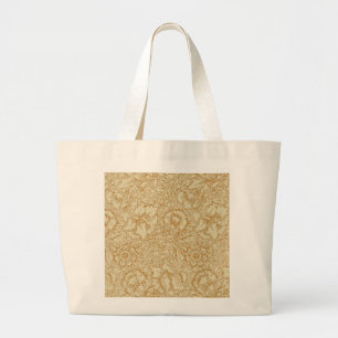 William Morris Poppy Floral Wallpaper Large Tote Bag