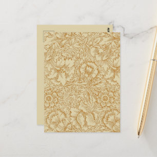 William Morris Poppy Floral Wallpaper Postcard