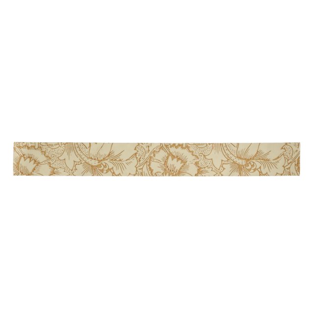 William Morris Poppy Floral Wallpaper Satin Ribbon (Front)