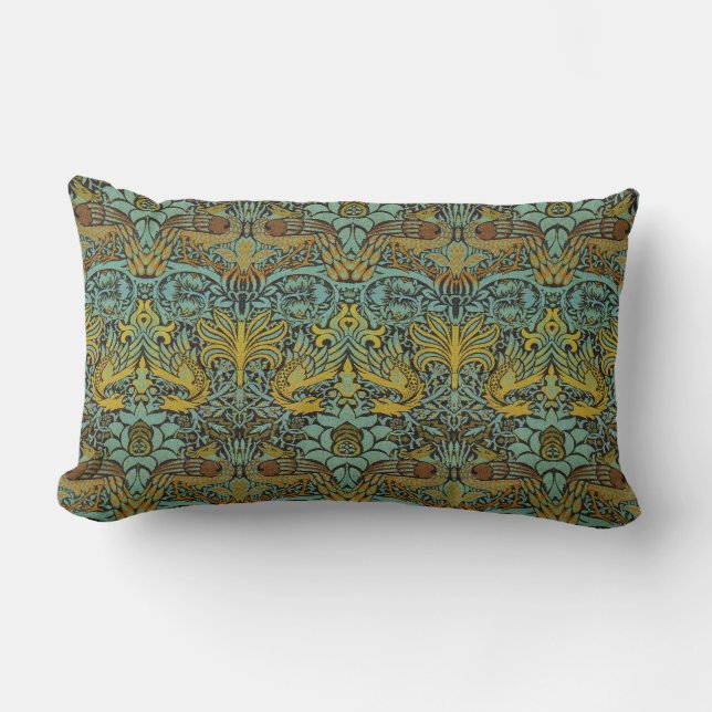 William Morris Pre-Raphaelite Dragon Pillow (Front)