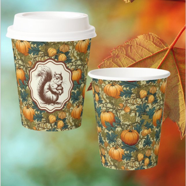 William Morris Pumpkin Squirrel Paper cup (Autumn entertaining made easy!)