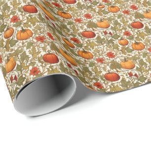 William Morris Pumpkins Thanksgiving Autumn Wrapping Paper