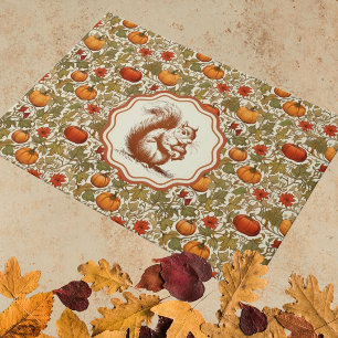 William Morris Pumpkins Vintage Squirrel Doormat