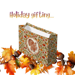 William Morris Pumpkins Vintage Turkey Large Gift Bag