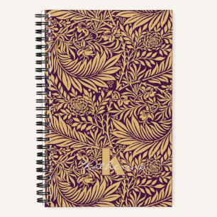 William Morris Purple Plum & Gold Larkspur Pattern Notebook