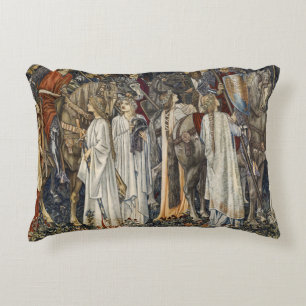 William Morris Quest for Holy Grail:Shield Forest Decorative Cushion