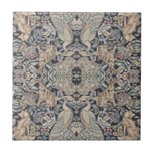 William Morris Rabbit, Peacock and Fox  Ceramic Tile