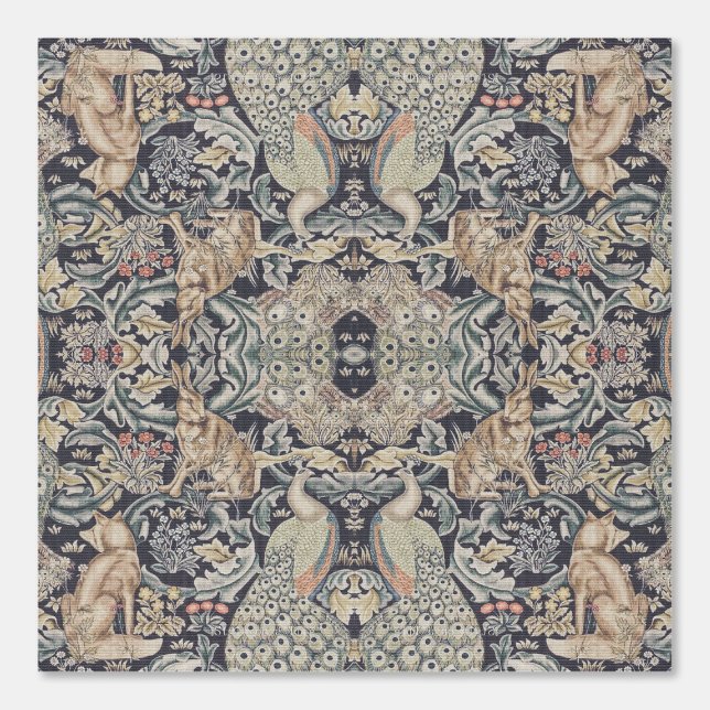 William Morris Rabbit, Peacock and Fox  Wallpaper (Front)