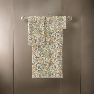William * Morris Rabbit Wolf Peacock Leaves Towel