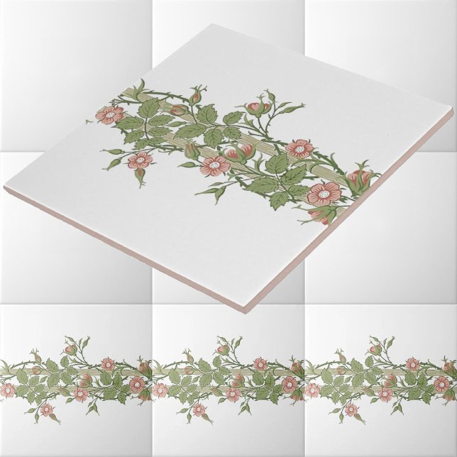 William Morris Rambler Floral Frieze Pattern Ceramic Tile (Creator Uploaded)