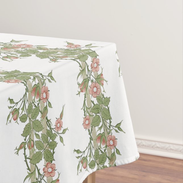 William Morris Rambler Floral Pattern Tablecloth (In Situ)