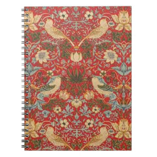 William Morris Red Strawberry Thief Notebook