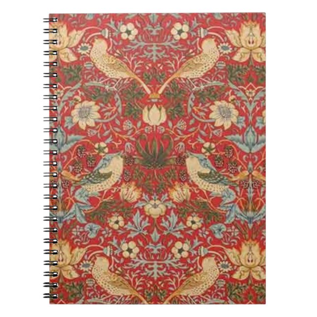 William Morris Red Strawberry Thief Notebook (Front)