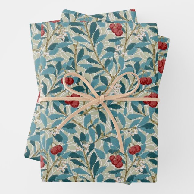 William Morris, Redberry Wrapping Paper Sheet (In situ)