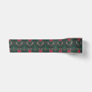 William Morris Reindeer Christmas Damask Satin Ribbon