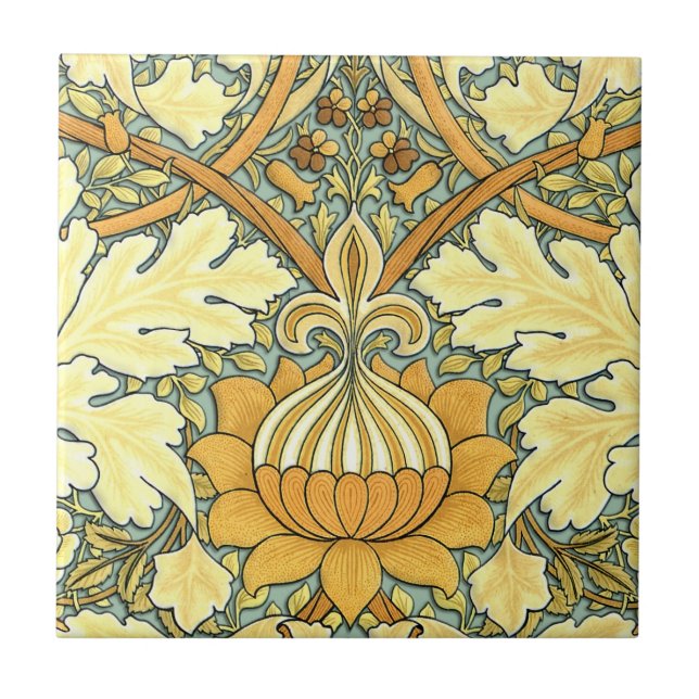 William Morris rich floral pattern Tile (Front)