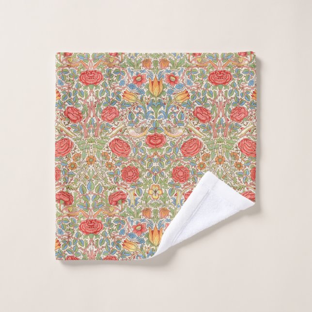 William Morris "Rose" Bath Towel Set (Wash Cloth)