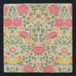 William Morris Rose Floral Chintz Pink Stone Coaster<br><div class="desc">William Morris Rose - This beautiful antique flower pattern is the William Morris Rose pattern,  a vintage wallpaper pattern from the 1800s.</div>