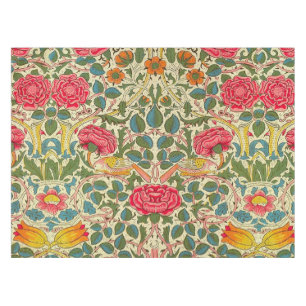 William Morris Rose Floral Chintz Pink Tablecloth