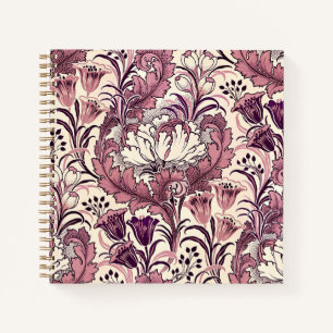 William Morris Rose Gold Cream Floral Pattern Notebook