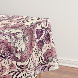 William Morris Rose Gold Cream Floral Pattern Tablecloth