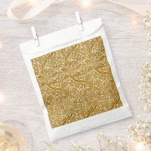 William Morris Rose & Thistle Floral Golden Favour Bag