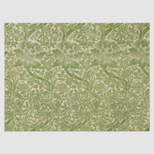William Morris Rose & Thistle Floral Green Tissue Paper