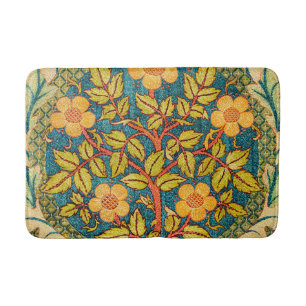 William Morris Rose Wreath: Classic Arts & Crafts  Bath Mat