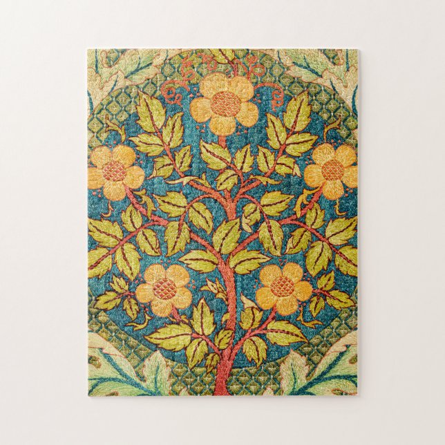 William Morris Rose Wreath: Classic Arts & Crafts  Jigsaw Puzzle (Vertical)