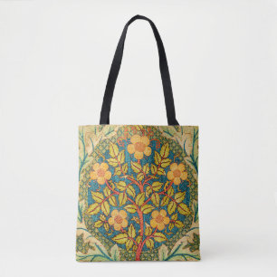 William Morris Rose Wreath: Classic Arts & Crafts Tote Bag