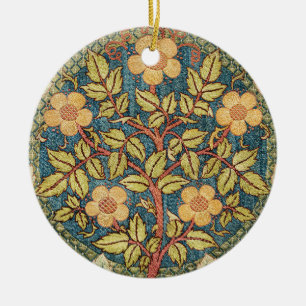 William Morris Rose Wreath Cushion Cover Classic Ceramic Ornament