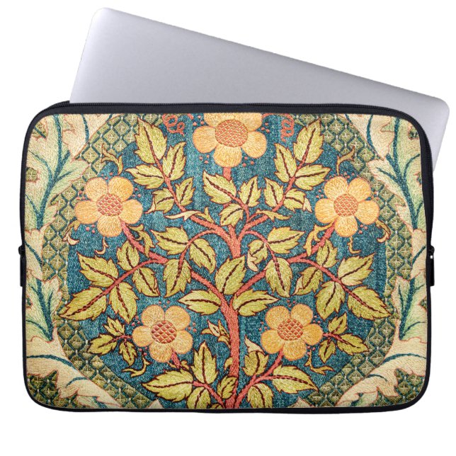 William Morris Rose Wreath  Laptop Sleeve (Front)