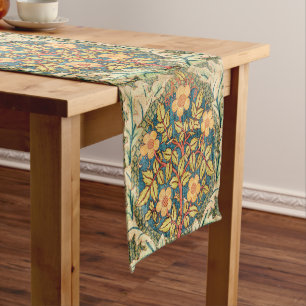 William Morris Rose Wreath  Short Table Runner