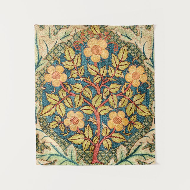 William Morris Rose Wreath  Tapestry (Front)