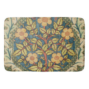 William Morris Rose Wreath Vintage Floral Art Bath Mat