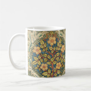 William Morris Rose Wreath Vintage Floral Art Coffee Mug