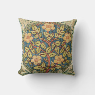 William Morris Rose Wreath Vintage Floral Art Cushion
