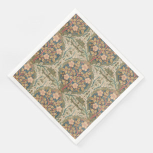 William Morris Rose Wreath Vintage Flowering Rose Napkin