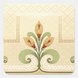 William Morris Row of Lilies  Square Sticker