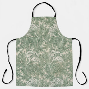 William Morris Sage Green Tulip Pattern: Vintage Apron