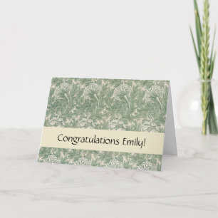 William Morris Sage Green Tulip Pattern: Vintage Card