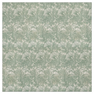 William Morris Sage Green Tulip Pattern: Vintage Fabric