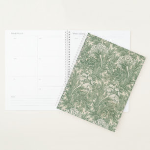 William Morris Sage Green Tulip Pattern: Vintage Planner