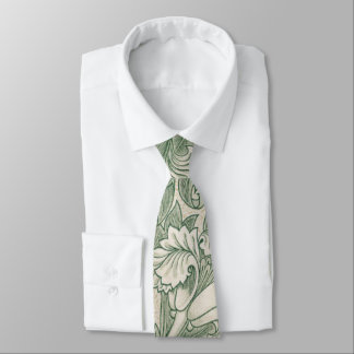 William Morris Sage Green Tulip Pattern: Vintage Tie