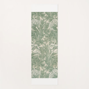 William Morris Sage Green Tulip Pattern: Vintage Yoga Mat