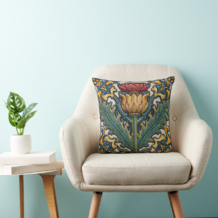 William Morris Scottish Thistle vintage floral Cushion