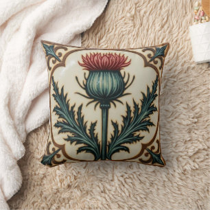William Morris Scottish Thistle vintage floral  Cushion