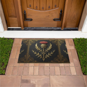 William Morris Scottish Thistle vintage floral Doormat